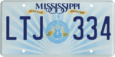 MS license plate LTJ334