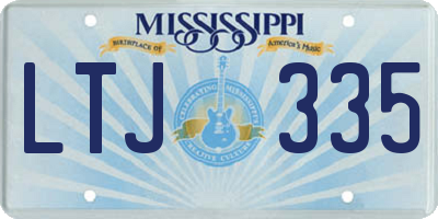 MS license plate LTJ335