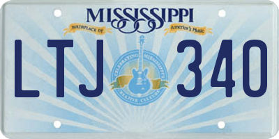 MS license plate LTJ340