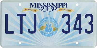 MS license plate LTJ343