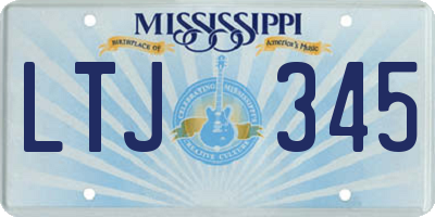 MS license plate LTJ345