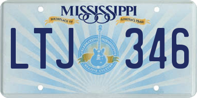 MS license plate LTJ346