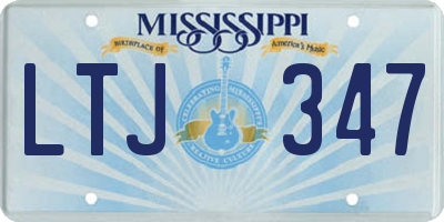 MS license plate LTJ347