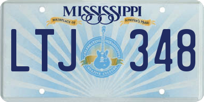 MS license plate LTJ348