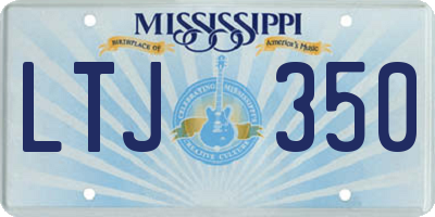 MS license plate LTJ350