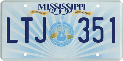 MS license plate LTJ351