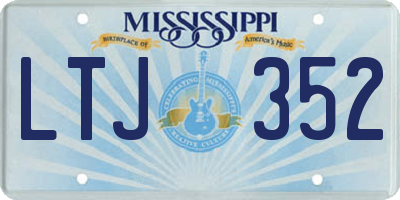 MS license plate LTJ352