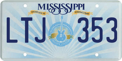 MS license plate LTJ353