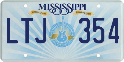 MS license plate LTJ354