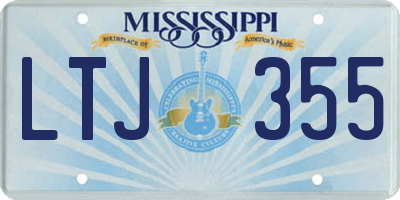 MS license plate LTJ355