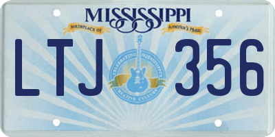 MS license plate LTJ356
