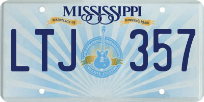 MS license plate LTJ357