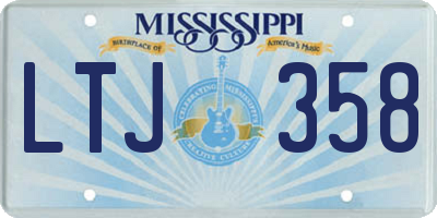 MS license plate LTJ358