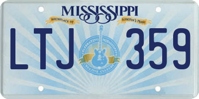 MS license plate LTJ359