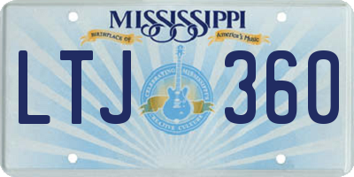 MS license plate LTJ360