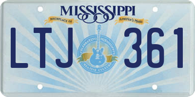 MS license plate LTJ361