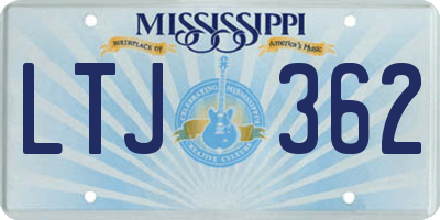 MS license plate LTJ362