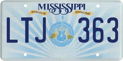 MS license plate LTJ363