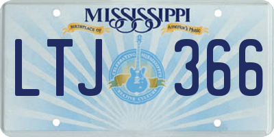 MS license plate LTJ366