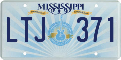 MS license plate LTJ371