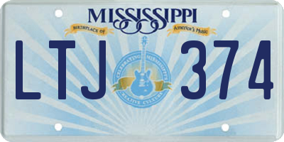 MS license plate LTJ374