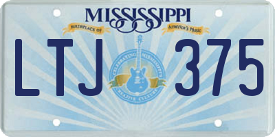 MS license plate LTJ375
