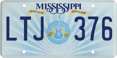 MS license plate LTJ376