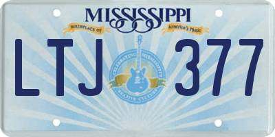 MS license plate LTJ377