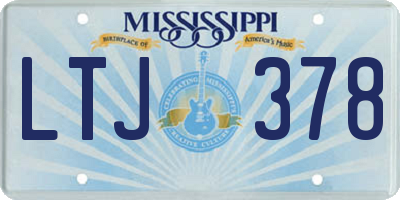 MS license plate LTJ378