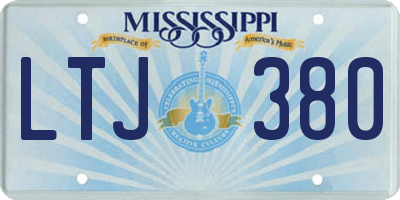 MS license plate LTJ380