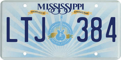 MS license plate LTJ384
