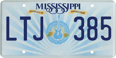 MS license plate LTJ385