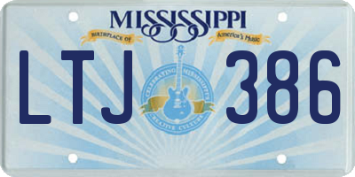 MS license plate LTJ386