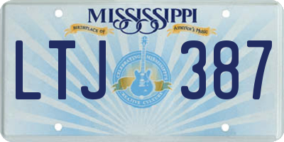 MS license plate LTJ387