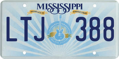 MS license plate LTJ388