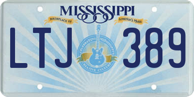 MS license plate LTJ389