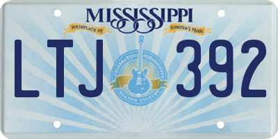 MS license plate LTJ392