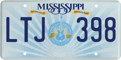 MS license plate LTJ398