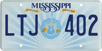 MS license plate LTJ402