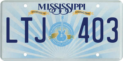 MS license plate LTJ403