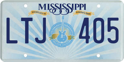 MS license plate LTJ405
