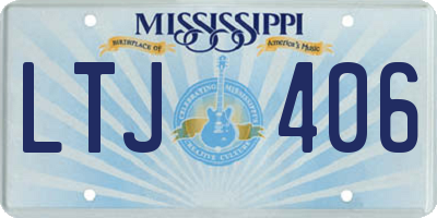 MS license plate LTJ406