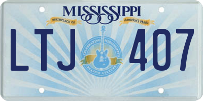 MS license plate LTJ407
