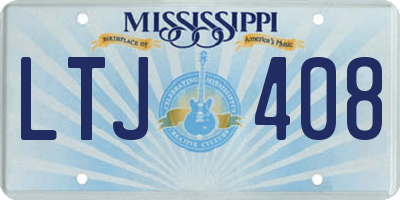 MS license plate LTJ408