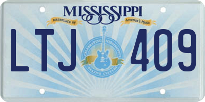MS license plate LTJ409