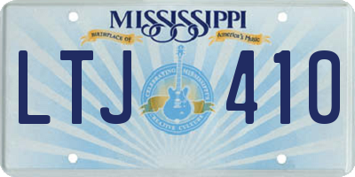 MS license plate LTJ410