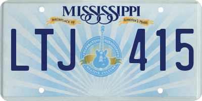 MS license plate LTJ415
