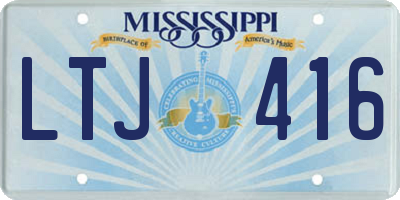MS license plate LTJ416