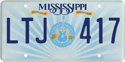 MS license plate LTJ417