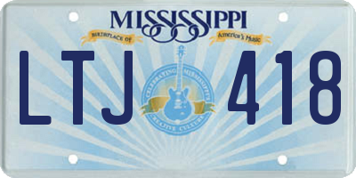 MS license plate LTJ418